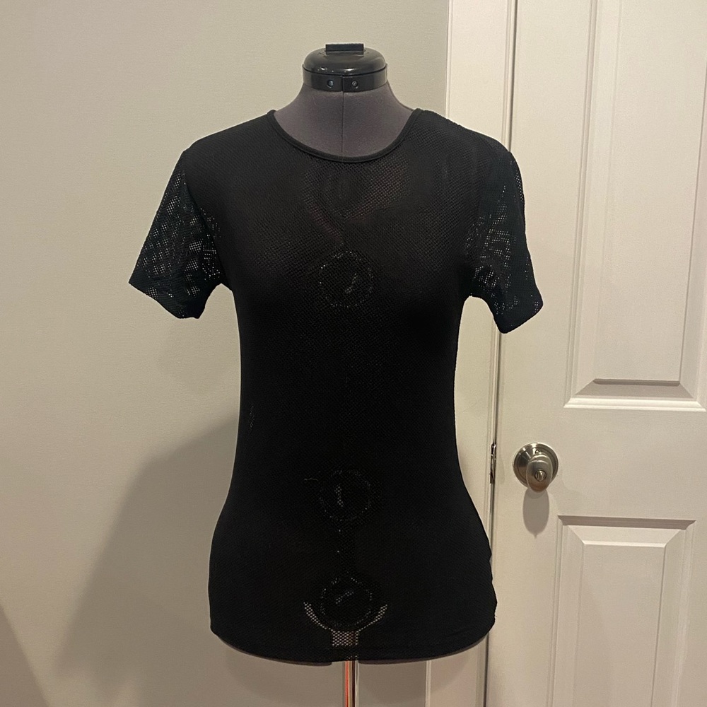 Heartbeeps Black Mesh Short Sleeve T-Shirt